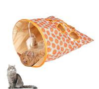 LIFTATAPA Bolsa de túnel para gatos de interior, bolsa plegable para mascotas con un pequeño ratón y 3 bolas de juguete, papel arrugado portátil, juguetes interactivos para esconder y buscar (naranja)