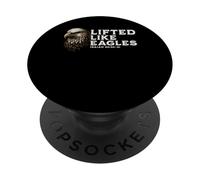Lifted Like Eagles Isaías Verso de la Biblia Cristiano PopSockets PopGrip Adhesivo