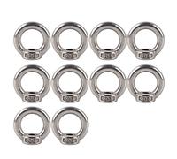 Lifting Eye Nut Stainless Steel Durable Threaded Ring Fastener High Strength Wear Resistant Corrosion Proof for Forestry Machinery Marine Equipment Industrial Use 10Pcs (M8)