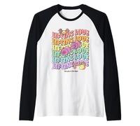 Lifting Love Groovy Style Design for Gym and Fitness Fans Camiseta Manga Raglan