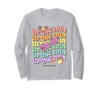 Lifting Love Groovy Style Design for Gym and Fitness Fans Manga Larga