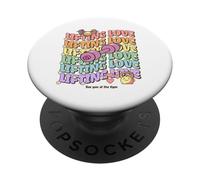 Lifting Love Groovy Style Design for Gym and Fitness Fans PopSockets PopGrip Adhesivo