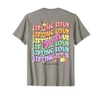 Lifting Love Groovy Style Design Gym and Fitness Backprint Camiseta