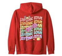 Lifting Love Groovy Style Design Gym and Fitness Backprint Sudadera con Capucha