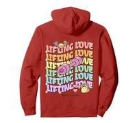 Lifting Love Groovy Style Design Gym and Fitness Backprint Sudadera con Capucha