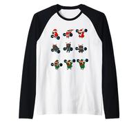 Lifting Pug Xmas Camiseta Manga Raglan