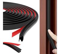 Lifuncren 15m Goma Burlete Puerta, Tiras Sellado Puertas Ventana Cinta Autoadhesiva, Junta para Puerta, Burlete Caucho Insonorizar Aislante para Marcos de Puertas Entrada, Puertas de Coche (Negro)