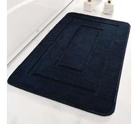 Lifup Alfombras de Baño de Microfibra Extra Suaves y Absorbentes, Lavable Secado Rápido de Pelaje Largo para Suelo, Bañera, Ducha Azul Marino 50 x 80 cm