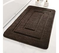 Lifup Alfombras de Baño de Microfibra Extra Suaves y Absorbentes, Lavable Secado Rápido de Pelaje Largo para Suelo, Bañera, Ducha Marrón 50 x 80 cm