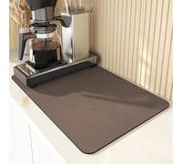 Lifup Alfombrilla Cafetera de Silicona, Alfombrilla Escurreplatos, Tapete De Café Súper Absorbente para Platos, Tazas, Bandeja de Goteo y Encimeras de Cocina Brown 50 x 80 cm