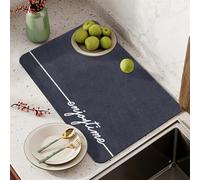 Lifup Alfombrilla Cafetera de Silicona, Tapete De Café Súper Absorbente, Alfombrilla Escurreplatos para Platos, Tazas, Bandeja de Goteo y Encimeras de Cocina Blue 40 x 60 cm