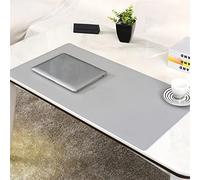 Lifup Alfombrilla de Escritorio Cuero PU Impermeable, Alfombrilla de Ratón Antideslizante para Oficina y Hogar De un solo lado Gris 60x45cm