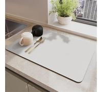 Lifup Alfombrilla Escurreplatos, Alfombrilla Cafetera de Silicona, Tapete De Café Súper Absorbente para Platos, Tazas, Bandeja de Goteo y Encimeras de Cocina Light Gray 30 x 40 cm