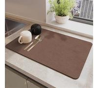 Lifup Alfombrilla Escurreplatos, Alfombrilla Cafetera de Silicona, Tapete De Café Súper Absorbente para Platos, Tazas, Bandeja de Goteo y Encimeras de Cocina Brown 2 50 x 60 cm