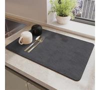 Lifup Alfombrilla Escurreplatos, Alfombrilla Cafetera de Silicona, Tapete De Café Súper Absorbente para Platos, Tazas, Bandeja de Goteo y Encimeras de Cocina Dark Gray 2 50 x 60 cm