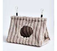 Lifup Invierno Cálido Nido de Pájaros, Hamaca Colgante Cueva Jaula de Felpa Happy Hut Tienda de Cama para Periquitos, Cacatúas, Pinzones, Hámster Gris M