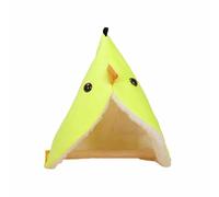 Lifup Nido de Loro Pájaro de Felpa, Invierno Hamaca Colgante Cueva Jaula de Felpa Happy Hut Tienda de Cama para Periquitos, Cacatúas, Pinzones, Hámster Amarillo S