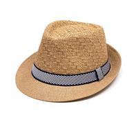 Lifup Sombrero Paja Hombre Mujer, Trilby Fedora Panamá Verano Playa ala Corta Moda Unisex Caqui 2