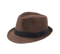Lifup Sombrero Paja para Hombres y Mujeres, Trilby Fedora Panamá Verano Playa ala Corta Moda Marrón
