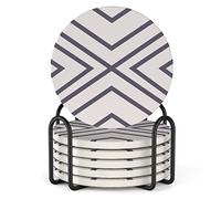 LIFVER Posavasos, Juego de 6 Posavasos con Soporte, Posavasos Absorbentes, Juego de Posavasos con Base de Corcho, Mujeres, Amigos, Familia, Geométrico