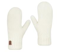lifwimner Manoplas de invierno para mujeres y hombres, guantes con forro polar cálido, guantes de lana de punto térmico suave para exteriores y clima frío, Marfil, Taille unique