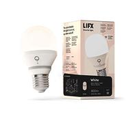 LIFX White A60 800 lúmenes [E27], Bombilla LED inteligente con Wi-Fi, Blanco cálido, Atenuable, No hace falta puente, Compatible con Alexa, Hey Google, Apple HomeKit