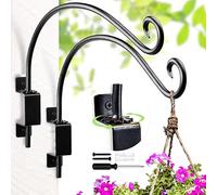 Lifyzoon Soporte giratorio para plantas (negro), gancho para colgar plantas, comedero para pájaros al aire libre, para cesta de flores, campanilla de viento, linterna, colgador de plantas de pared (12