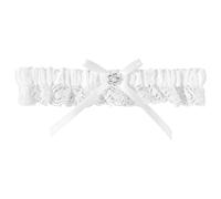 Liga de Novia de Encaje Blanco con Lazo y Correa Elástica para la Pierna Elegante Accesorio para Bodas Graduaciones y Aniversarios