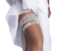 liga novia Liga de boda 2 uds diamantes imitación nupciales azul for novia ligas florales encaje blanco for mujer(Color 3)