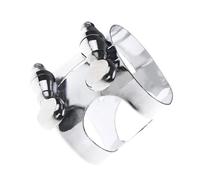 Ligadura De Boquilla De Saxofón Alto, Ligadura De Boquilla De Saxofón Alto Profesional, Piezas De Clip De Metal Práctico Accesorio de Saxofón (Color : Silver)