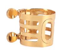 Ligadura de latón dorado para saxofón tenor, ligadura metálica de doble tornillo para boquilla de saxofón tenor, diseño grabado con ajuste seguro, ideal para principiantes y
