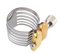 Ligadura de saxofón ajustable de metal para boquillas de saxo tenor, alto y soprano, acero inoxidable, diseño de un solo tornillo (Alto)
