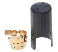 Ligadura de saxofón Altos antideslizante, diseño de 4 puntos, construcción de latón resistente, estabilidad mejorada del tono de saxofón, abrazadera de ligadura para saxofón Altos