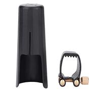 Ligadura de saxofón, Cierre de ligadura de PU con Tapa de plástico para Boquilla de baquelita de saxofón Tenor, Abrazadera Sax Tenor para Profesionales y Estudiantes