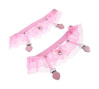 Ligas de Encaje Rosa para Muslo 2 Piezas Estilo Lolita