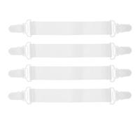 Ligas para Sábanas Bandas Elásticas Tirantes para Sábanas Paquete de 4 Correas de Sujeción Blancas Ganchos para Botones para Sábanas para Un Montaje Fácil