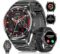 LIGE 2025 Reloj Inteligente Hombre con 400mAh Batería,1.43'' Pantalla Amoled/123 Modos de Deporte,Llamadas Bluetooth,Fitness Watch con Monitor de Ritmo Cardíaco/Sueño,Android iOS,Negro Intenso
