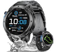 LIGE DM2-1.43''Reloj Inteligente Hombre con GPS/Brújula/Barómetro Presión/Altímetro, 170+ Modos Deportivos, 5 ATM Impermeable, Smartwatch Hombres con Frecuencia Cardíaca, SpO2, Negro