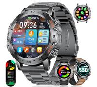 LIGE FV10 Reloj Inteligente Hombre con 530mAh, 1,45'' HD Militar Smartwatch Hombre con Llamadas Bluetooth, 110+ Modos Deporte, Frecuencia Cardíaca/SpO2, 3ATM Impermeable para Android iOS, Negro
