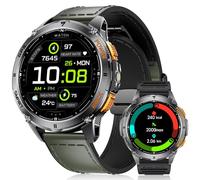 LIGE GPS Integrado Reloj Inteligente Hombre, 1.43" AMOLED Smartwatch con LED Linterna para Android & iOS, Resistente al Agua 5ATM, 300+ Esfera, Brújula/Altímetro, 170+ Sports, Verde Oscuro