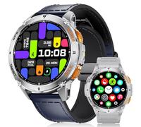 LIGE GPS Integrado Reloj Inteligente Hombre, 1.43" AMOLED Smartwatch con LED Linterna para Android & iOS, Resistente al Agua 5ATM, 300+ Esfera, Brújula/Altímetro, 170+ Sports, Azul Oscuro
