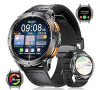 LIGE GPS Reloj Inteligente Hombre con Barómetro/Altímetro/Brújula, Pantalla AMOLED HD 1,43", Smartwatch con Linterna LED Integrada, 110+Modos Deportivos/530 mAh Batería/Impermeable IP68, iOS Android