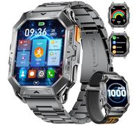 LIGE Militar Reloj Inteligente Hombre con Llamadas Bluetooth, Brújula, Altímetro, 2,13" AMOLED, 1000 mAh Batería, 100+ Modos Deportivos, Impermeable 10 ATM, Compatible con Android iOS, Negro
