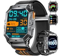 LIGE Militar Reloj Inteligente Hombre con Llamadas Bluetooth, Brújula, Altímetro, 2,13" AMOLED, 1000 mAh Batería, 100+ Modos Deportivos, Impermeable 10 ATM, Compatible con Android iOS, Azul Grisáceo