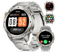 LIGE Militar Reloj Inteligente Hombre GPS, 1.43" AMOLED Smartwatch Hombre con Brújula, 500mAh Batería, Pulsómetro, Monitor de Sueño, Impermeable IP68, 170+ Modos Deportivos para Android iOS