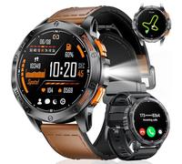 LIGE - Reloj inteligente GPS para hombre, con batería de 530 mAh, AMOLED de 1,43 pulgadas, reloj inteligente con llamada, monitor de sueño de frecuencia cardíaca, 180 modos deportivos, 50 m,