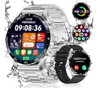 LIGE Reloj Inteligente Hombre, 1.43'' AMOLED Smartwatch Hombre, Llamadas y Asistente Voz, 2 Correas, 15 días de duración de la batería, 124 Deportes Modo Reloj Deportivo para Android iOS, Plata