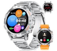LIGE Reloj Inteligente Hombre, 1.45″ Amoled Smartwatch con Llamadas,IP68 Impermeable Reloj de Fitness con 24/7 Pulsómetro SpO2, Monitor Sueño, Podómetro,100+ Modos de Deportes,para iOS/Android,Plata