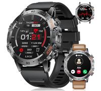 LIGE Reloj Inteligente Hombre, 1.45″ Amoled Smartwatch con Llamadas,IP68 Impermeable Reloj Fitness con 24/7 Pulsómetro,SpO2,Monitor Sueño,100+ Modos de Deportes,para iOS/Android Silicona&Cuero