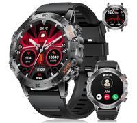 LIGE Reloj Inteligente Hombre, 1.45″ Amoled Smartwatch con Llamadas,IP68 Impermeable Reloj Fitness con 24/7 Pulsómetro,SpO2,Monitor Sueño,Podómetro,100+ Modos de Deportes,para iOS/Android,2 Silicona